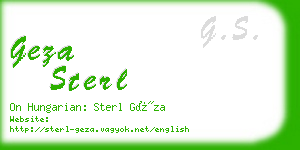 geza sterl business card